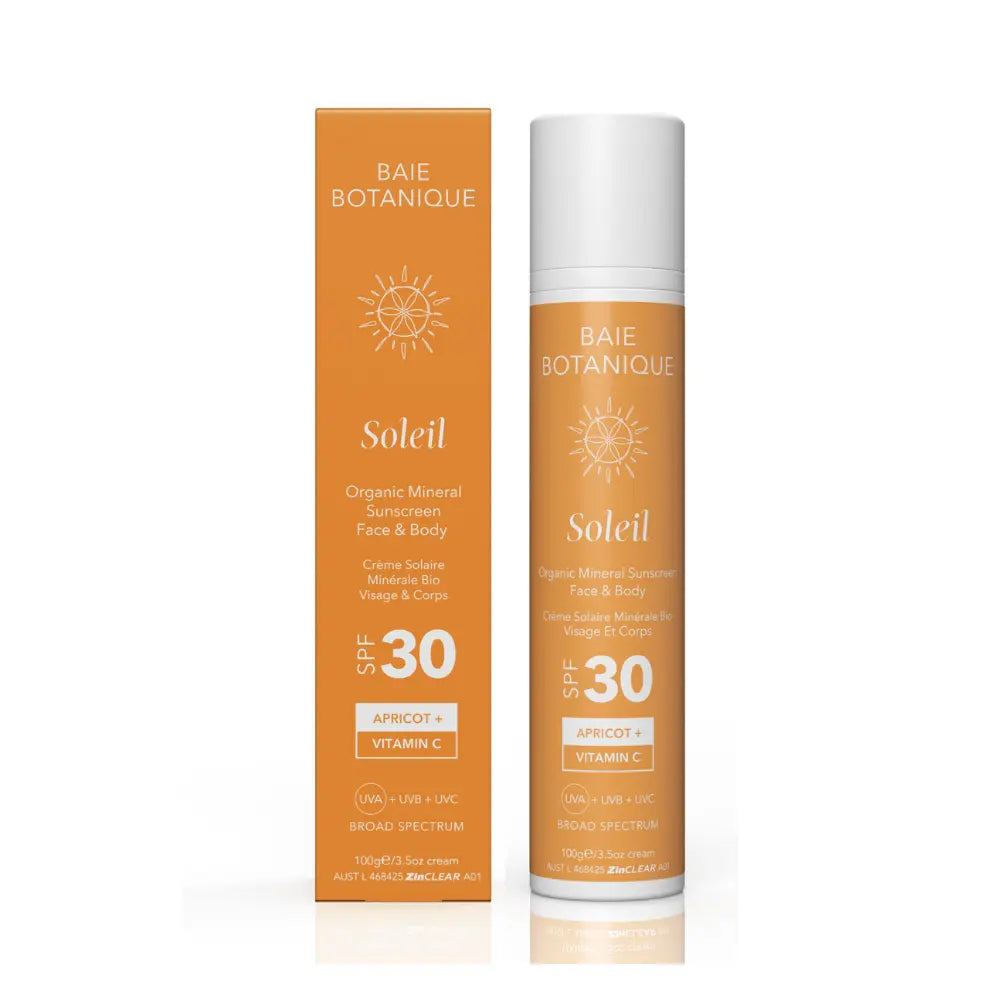 natural sunscreens with spf30 bottle and box