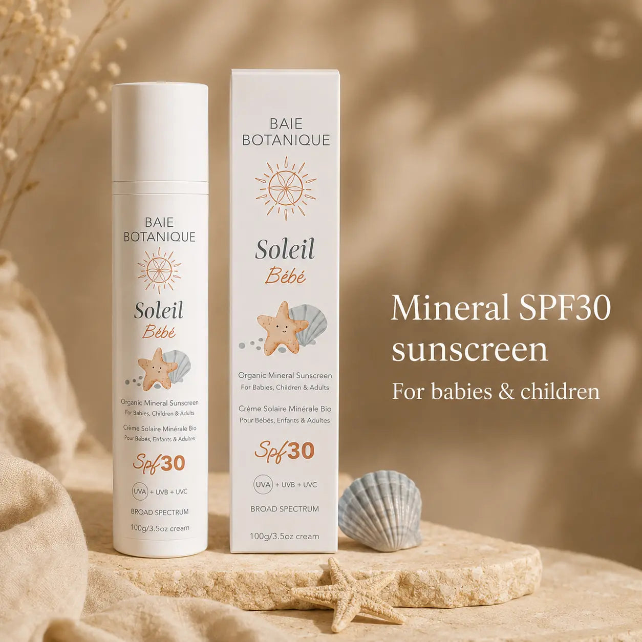 Organic Mineral Sunscreen Baby & Children SPF30