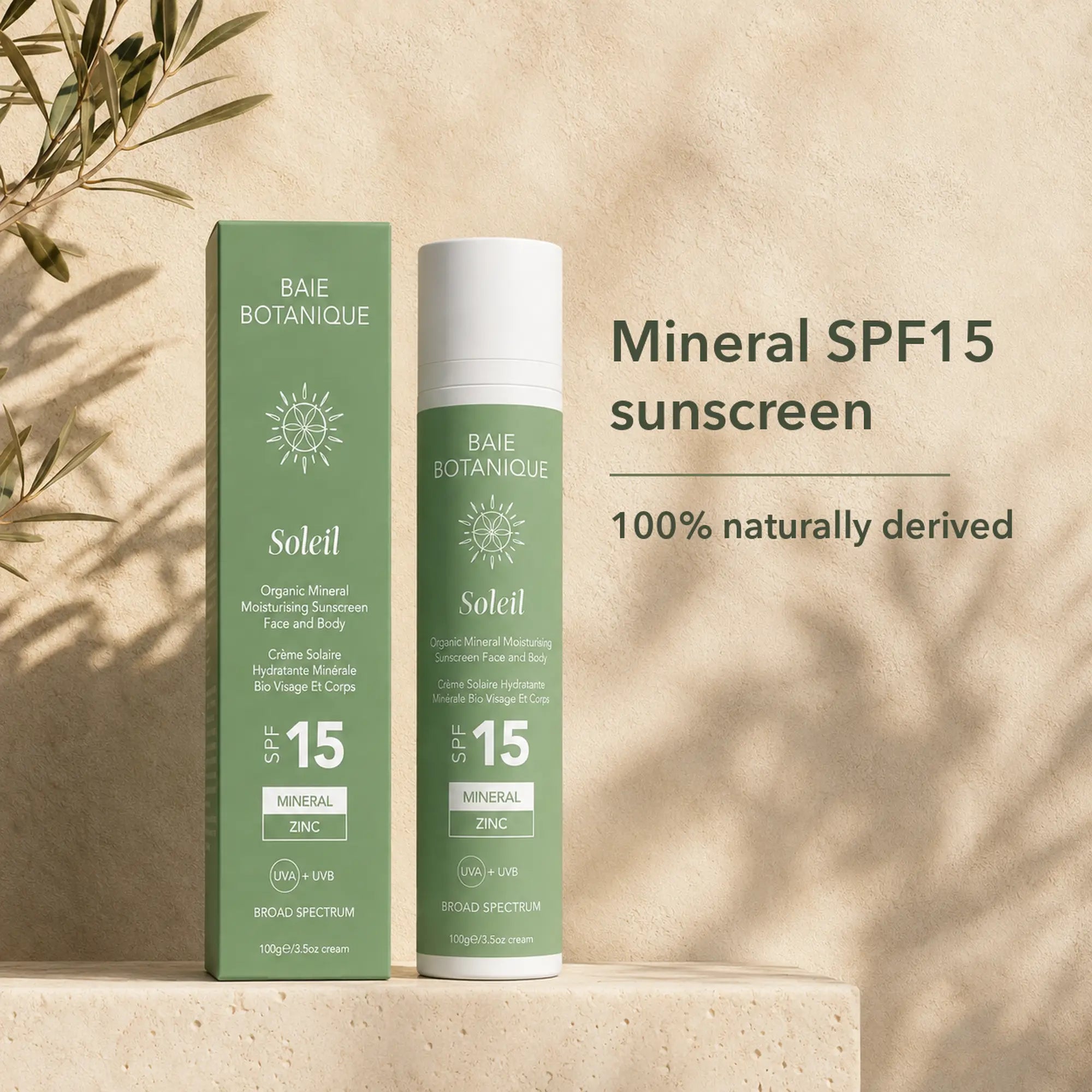 Organic Mineral Face & Body Moisturising Sunscreen SPF 15