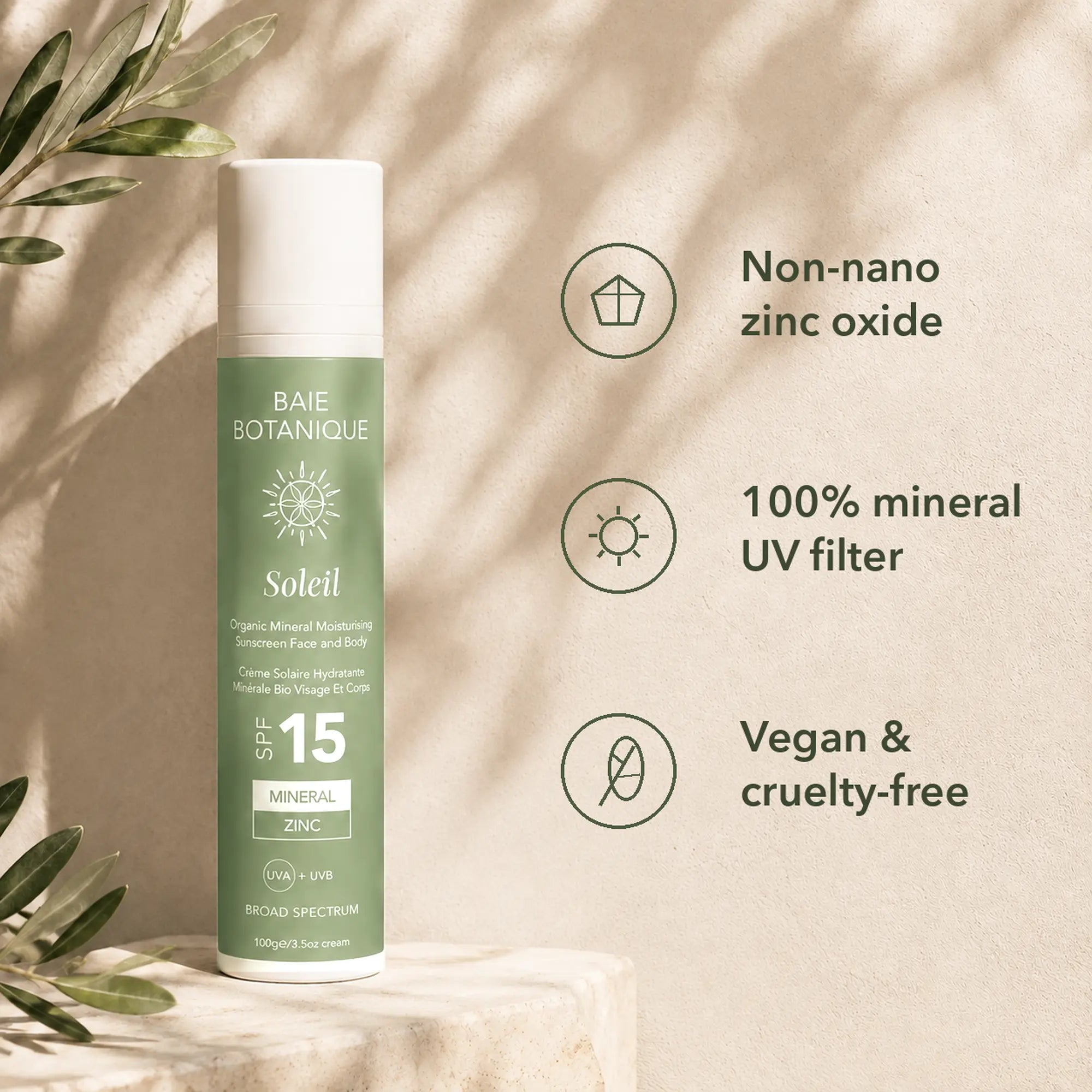 Organic Mineral Face & Body Moisturising Sunscreen SPF 15