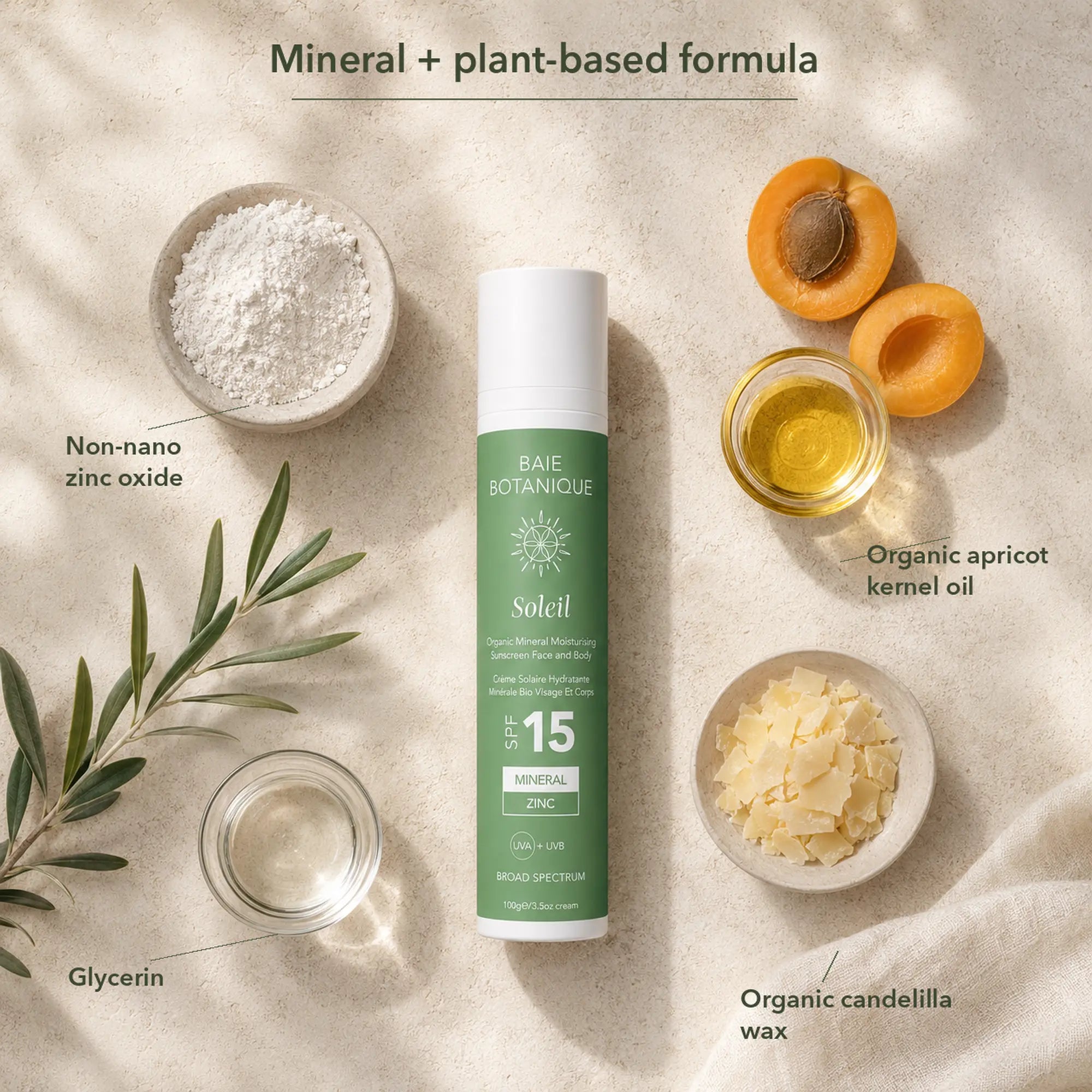 Organic Mineral Face & Body Moisturising Sunscreen SPF 15