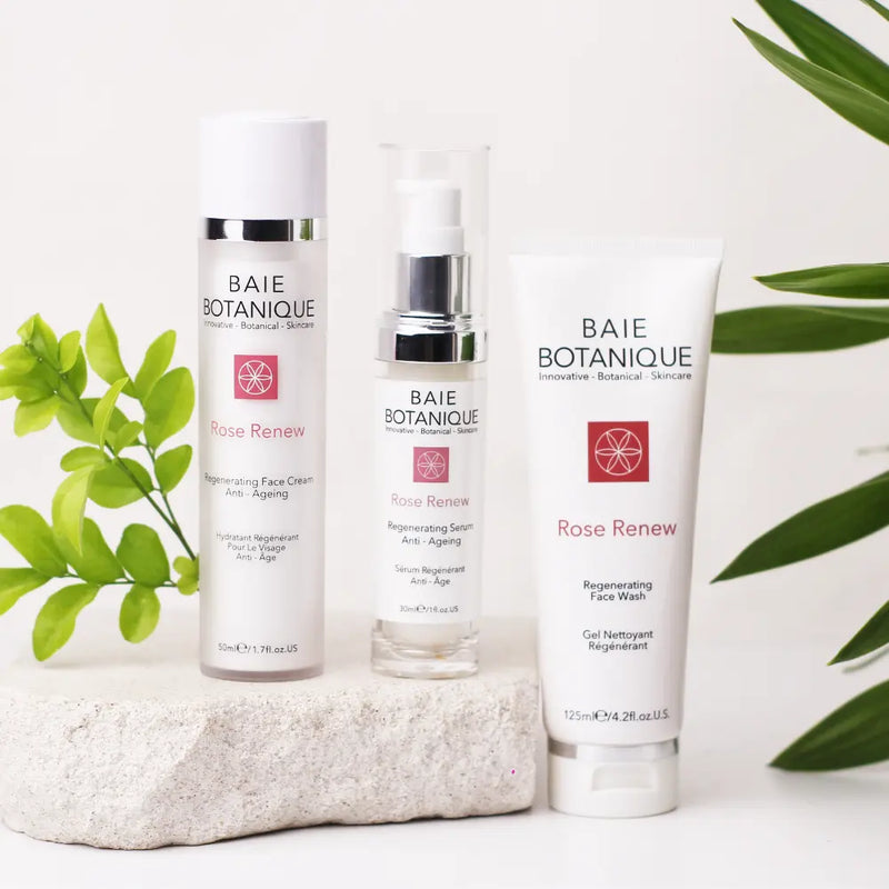 baie botanique rose renew cleanse tone hydrate moisturize