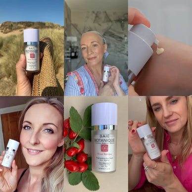 Real customers using Baie Botanique regenerating rose anti-ageing eye cream as part of their daily skincare routine