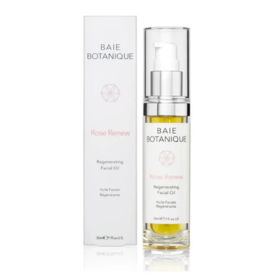 Baie Botanique Regenerating Rose Face Wash 30ml packaging with bottle and box on white background