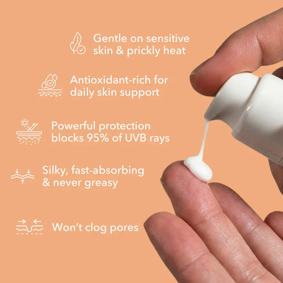 Mineral sunscreen SPF 30 texture dispensed from pump