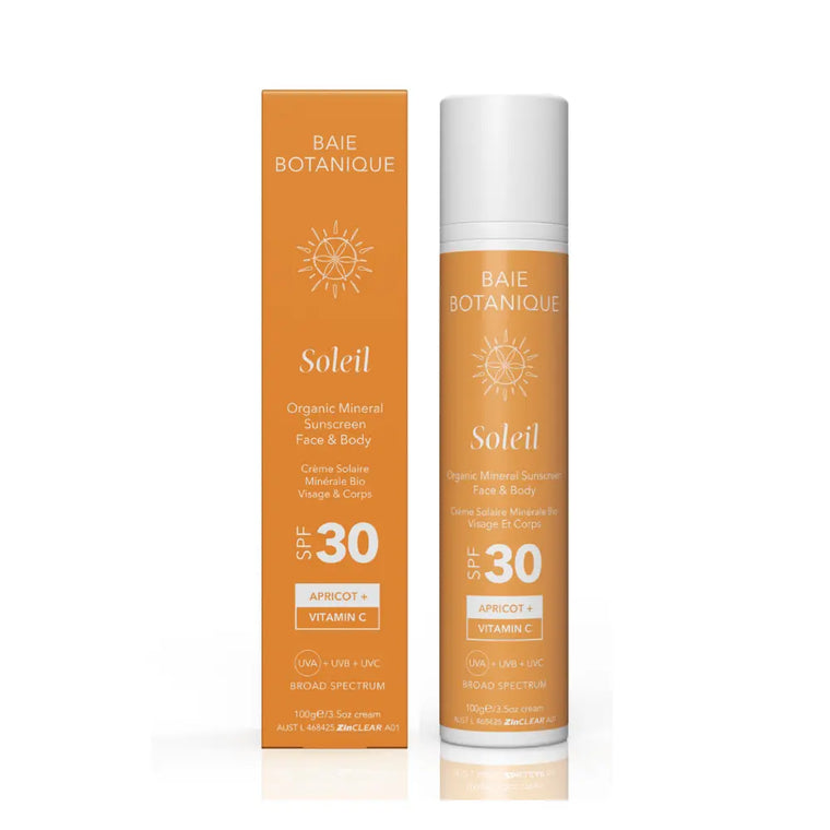 natural sunscreens with spf30 bottle and box