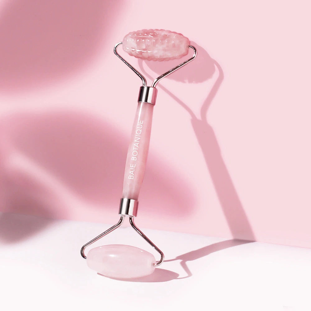 baie botanique dual action rose quartz face roller